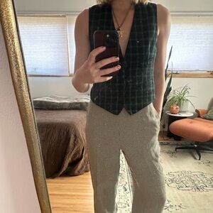 Denim & Supply Ralph Lauren Blue and Green Plaid Vest